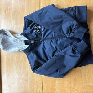 Navy Blue Yankee Jacket with Gray Hood